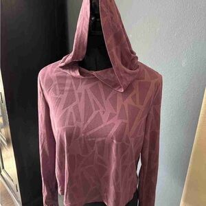 Women's Mauve Geometric Hoodie Top